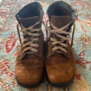 Brown Suede Combat Boots